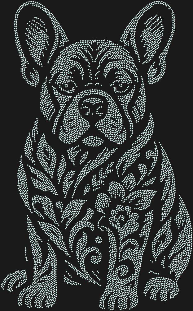 Трафарет Французский бульдог — RHT_FRENCHBULLDOG1_SS4_CRYSTAL_AB_DMC