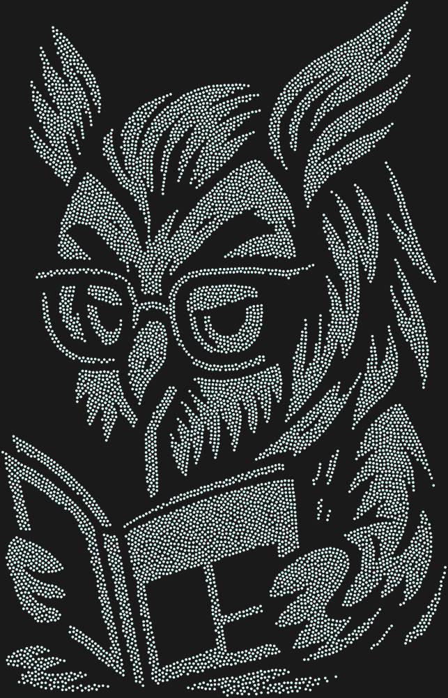 Трафарет Owl with glasses — RHT_OWLBOOK1_SS6_CRYSTAL_AB_DMC