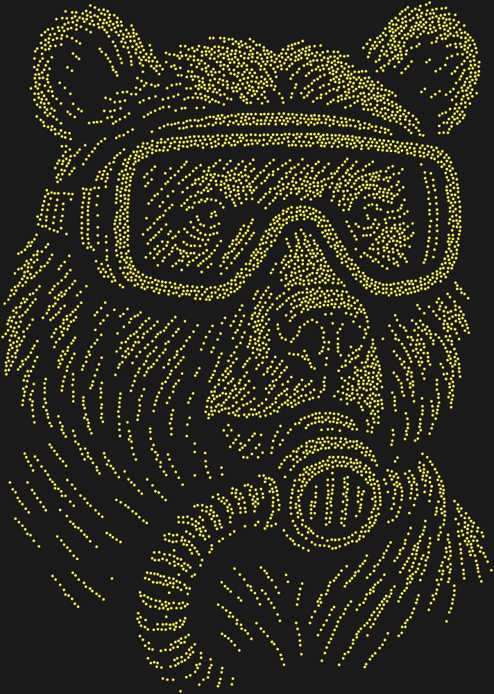 Трафарет Медведь с аквалангом — RHT_BEAR2_SS10_TOPAZ