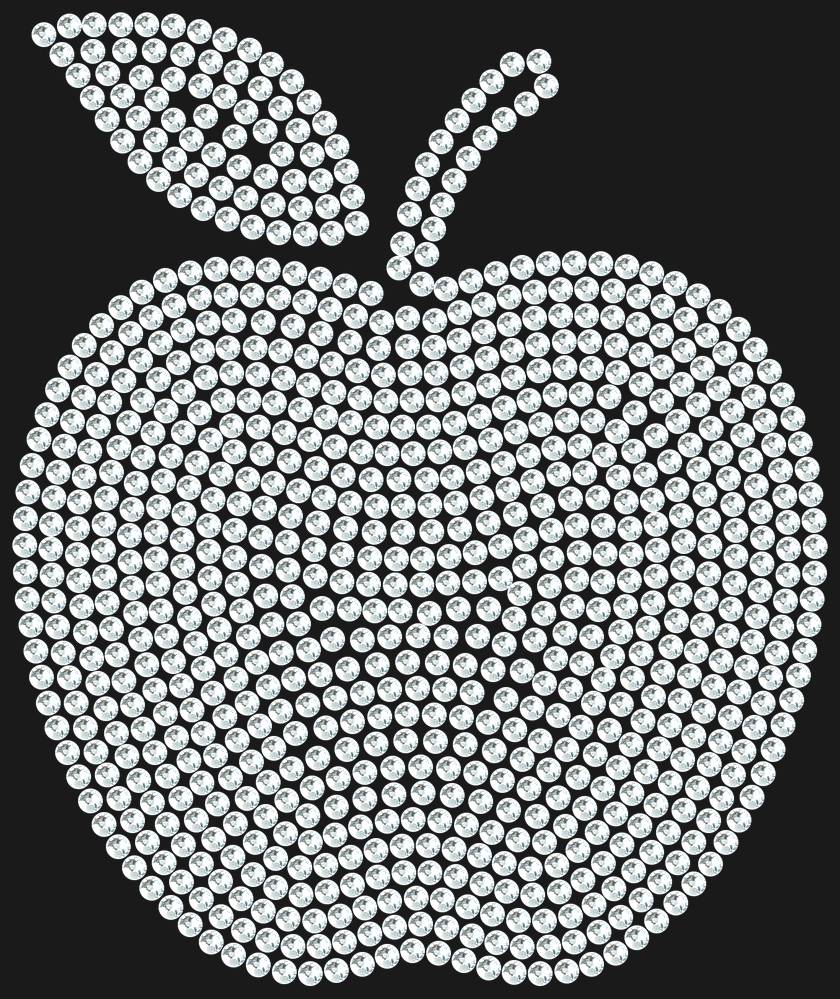 Трафарет Apple with a leaf (solid color) — RHT_APPLE1_SS12_CRYSTAL_CLEAR