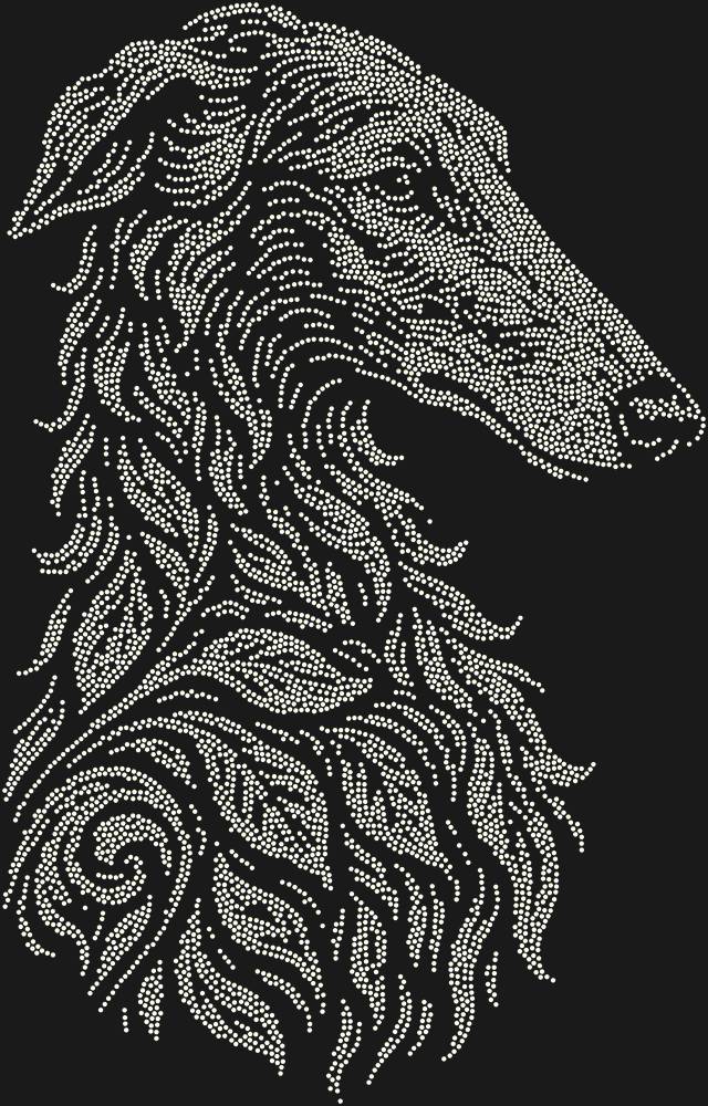 Трафарет Русская борзая — RHT_GREYHOUND1_SS10_CRYSTAL_AB