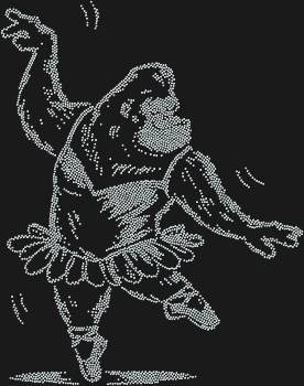 Оживите свой мир с трафаретом «Горилла-балерина», где 3667 сверкающих страз превратят обыденность в танец света, даря игривость и неожиданную грацию.