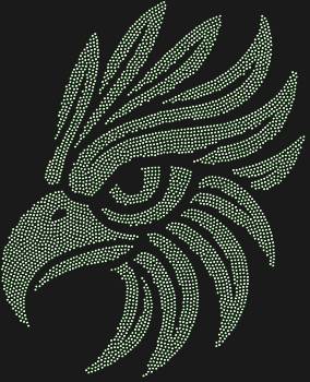 Трафарет из страз «Маска Птица-Феникс», озаренный 4065 бриллиантовыми искрами, воссоздает мифическое возрождение на вашей коже, даруя ей крылья огненной красоты.