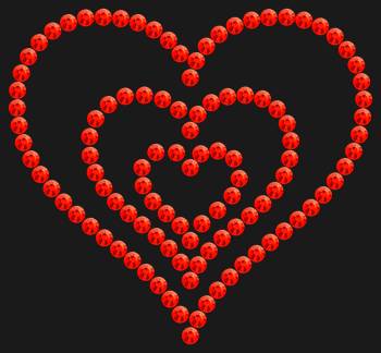 Sticker template for rhinestones "Triple Heart". 112 rhinestones. Three intertwined hearts symbolize the strength of close bonds and imbue an item with special warmth and soulfulness.