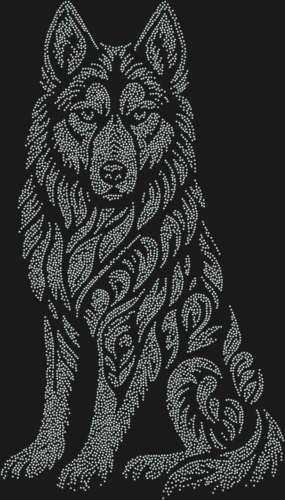 Трафарет Хаски — RHT_HUSKY1_SS20_CRYSTAL_AB_DMC