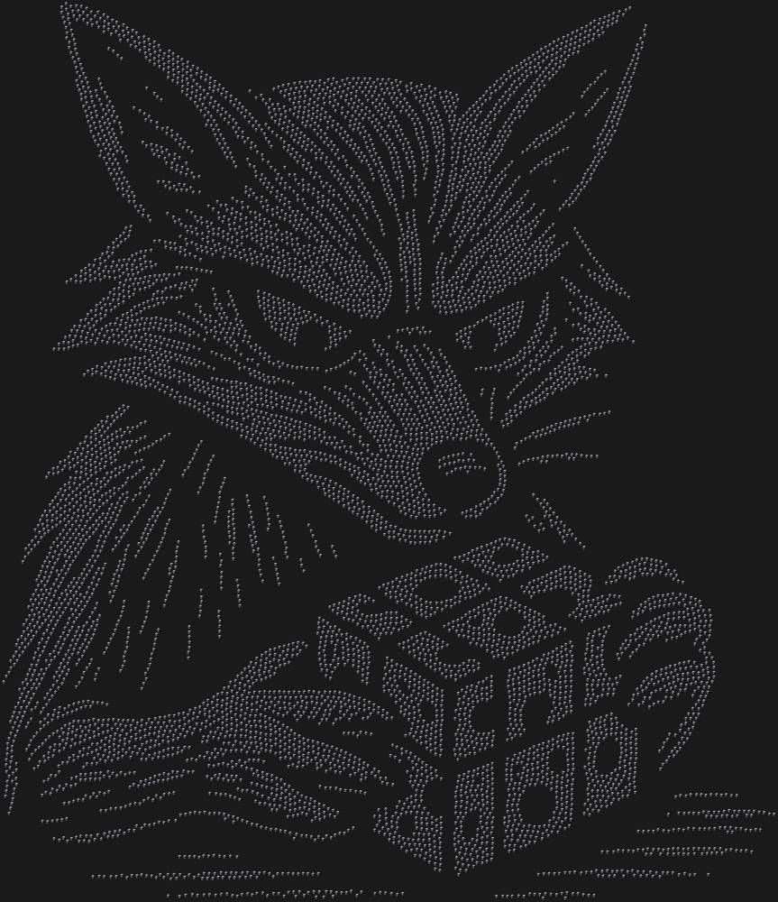 Трафарет A fox solving a Rubik's Cube (high resolution) — RHT_FOXCUBE2_SS3_JET_BLACK