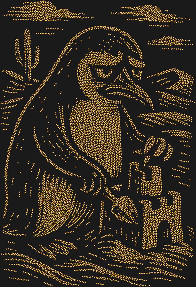 Трафарет A penguin in the desert — RHT_PENGUIN2_SS10_RED_VOLCANO