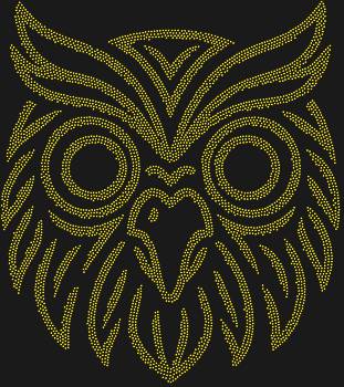 Трафарет из страз «Маска Сова североамериканских индейцев» — 5514 сияющих искр, что оживят мистическую мудрость древних племён, наполнив ваш образ загадочной глубиной и величием ночного охотника.