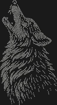 Rhinestone Stencil "Howling Wolf". A deep, predatory, and captivating image, perfect for those who are not afraid to walk their own path through the night.