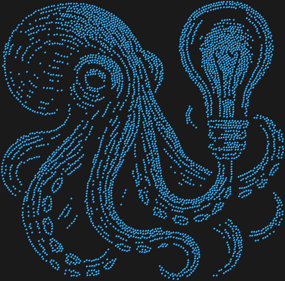 Трафарет Осьминог с лампой Эдисона — RHT_OCTOPUS1_SS10_SAPPHIRE
