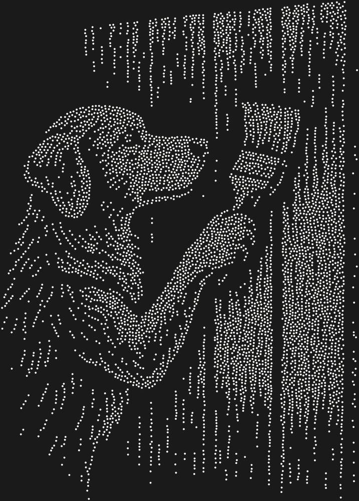 Трафарет Собака красит забор — RHT_DOG7_SS4_CRYSTAL_AB