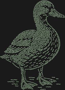 Sequined pattern "Duck". 2193 rhinestones. This light, kind image, as if from childhood, is for those who know how to notice beauty in simplicity and appreciate soulful touches.