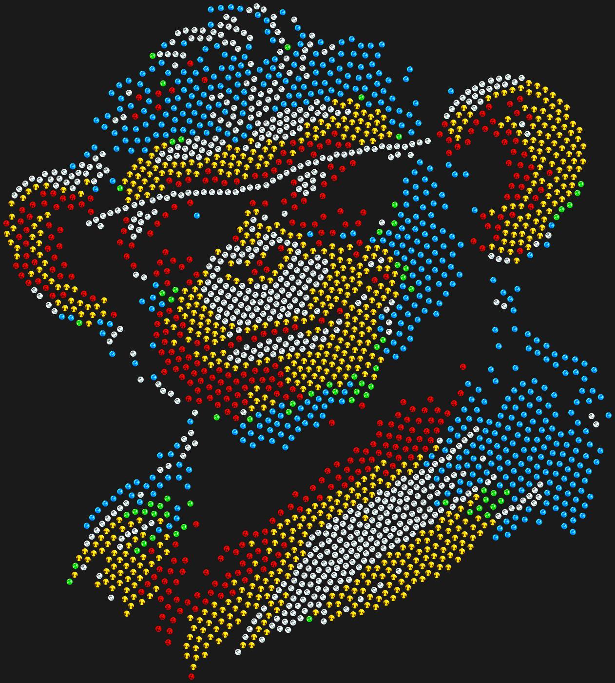 Трафарет Цветная обезьяна в солнечных очках (на футболку) — MONKEYGLASSES3