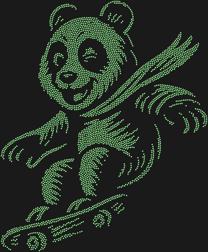 Трафарет Panda on a skateboard — RHT_PANDASKATE1_SS20_LT_PERIDOT