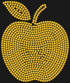 Stencil by numbers "Apple with a Leaf". 805 rhinestones. This delicate and appetizing accent gives things the freshness of a summer garden and energizes with a good mood for the whole day.