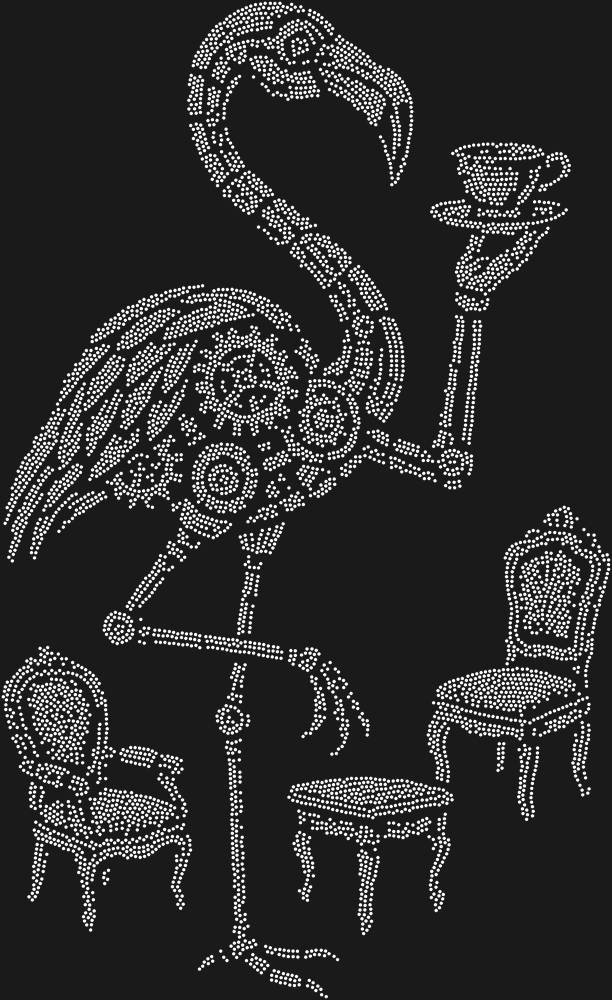 Трафарет Чаепитие механического фламинго — RHT_FLAMINGO2_SS16_CRYSTAL_CLEAR