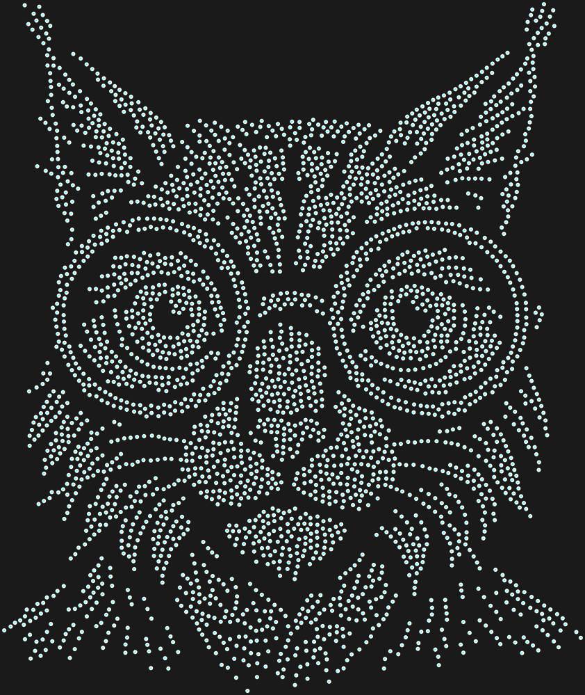 Трафарет Рысь в очках — RHT_LYNX1_SS10_CRYSTAL_AB_DMC