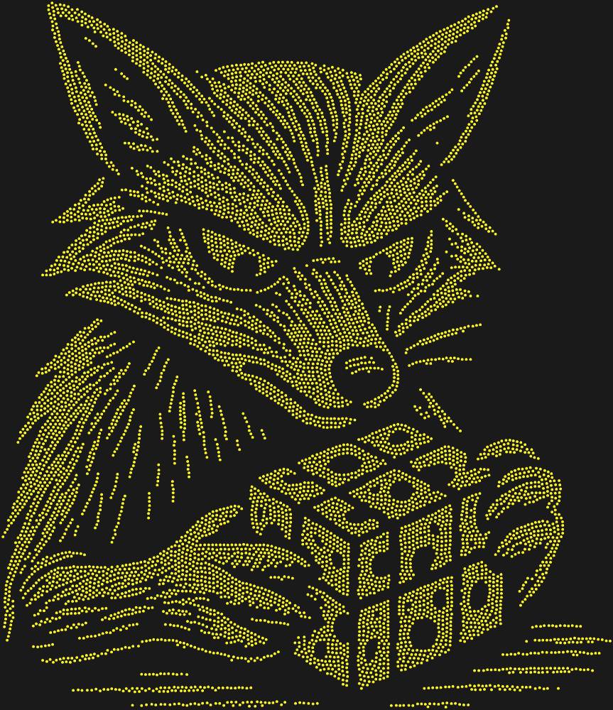Трафарет A fox solving a Rubik's Cube (high resolution) — RHT_FOXCUBE2_SS4_OLIVE