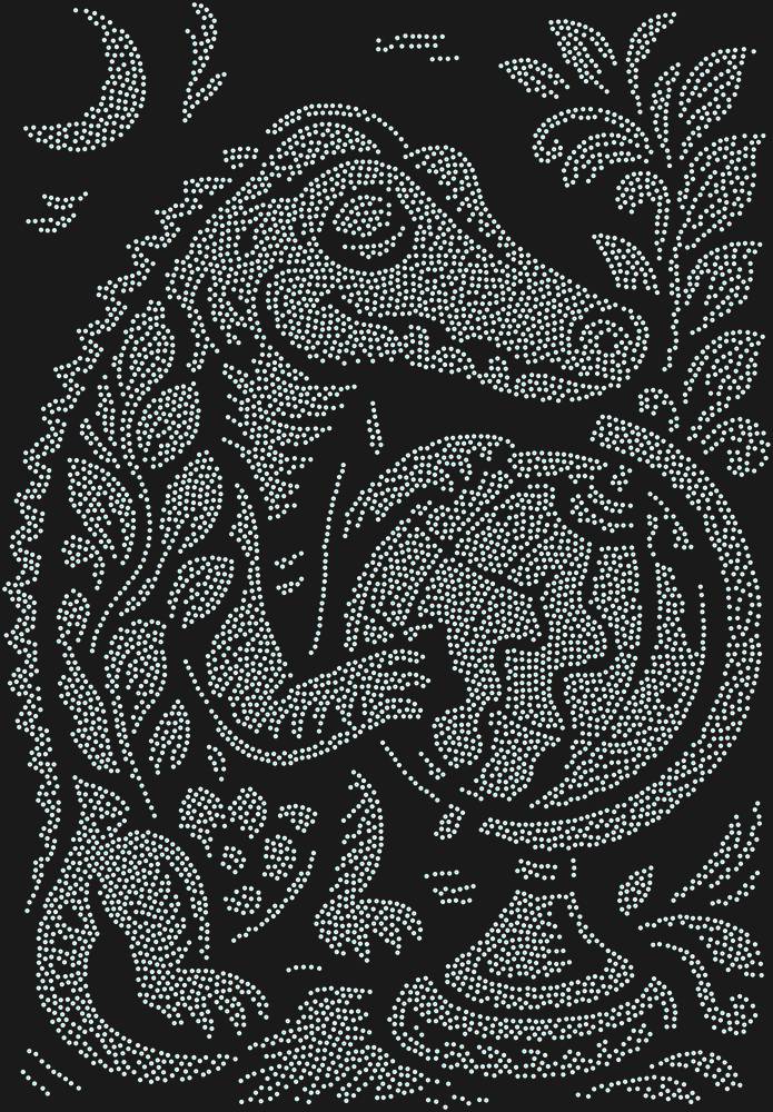 Трафарет Crocodile and the Old Globe — RHT_CROCODILEGLOBE1_SS5_CRYSTAL_AB_DMC