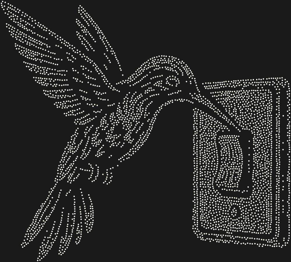 Трафарет Колибри — RHT_HUMMINGBIRD2_SS6_CRYSTAL_AB