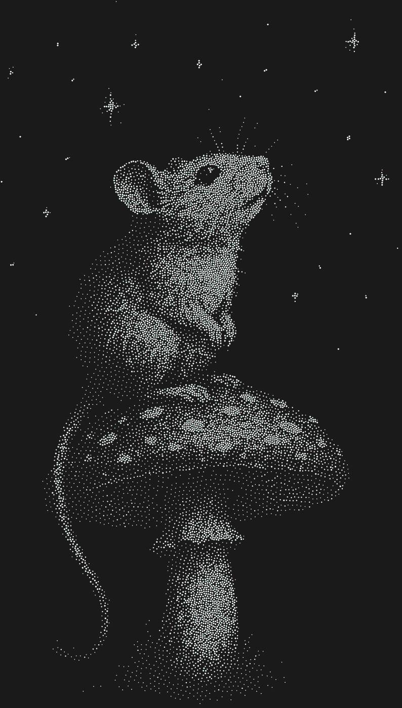 Трафарет Мышка — MOUSEMUSHROOM1