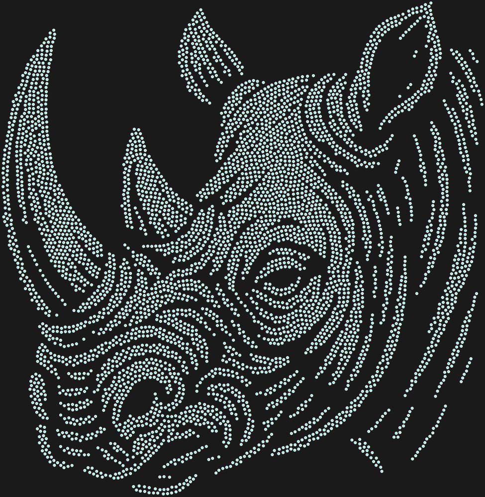 Трафарет Носорог — RHT_RHINO1_SS12_CRYSTAL_AB_DMC