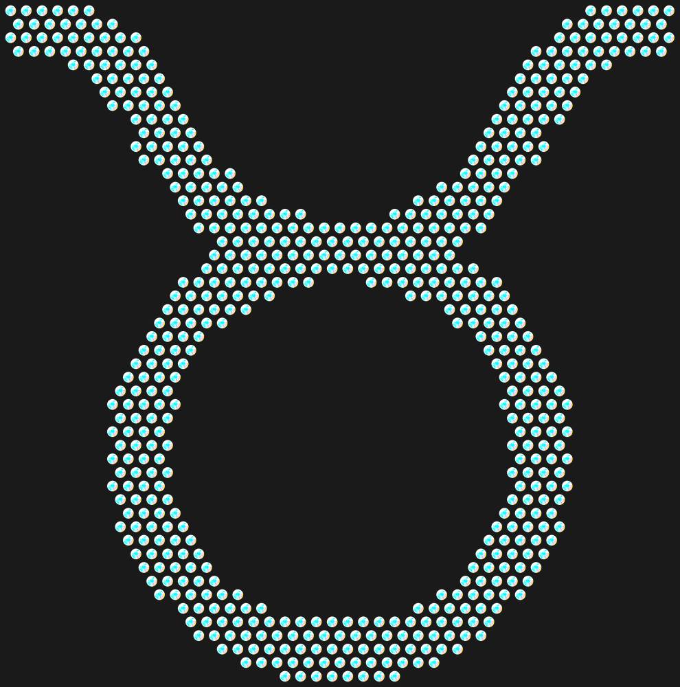 Трафарет Taurus zodiac sign — RHT_ZODIACTAURUS1_SS16_CRYSTAL_AB_DMC