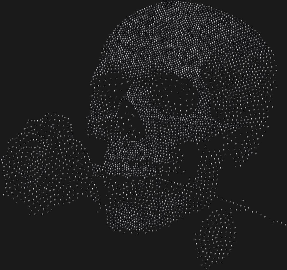 Трафарет Skull with a rose — RHT_SKULLROSE1_SS10_JET_BLACK