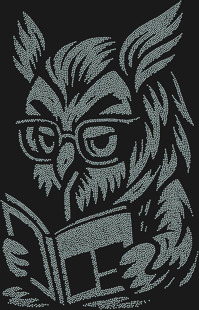 Трафарет Сова в очках — RHT_OWLBOOK1_SS16_CRYSTAL_AB_DMC
