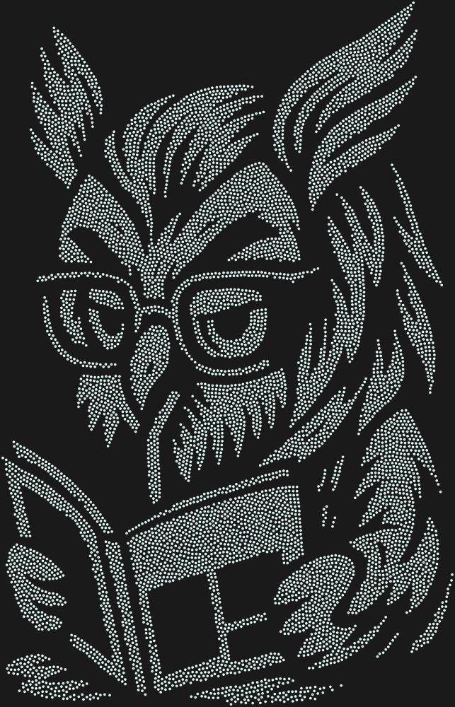 Трафарет Owl with glasses — RHT_OWLBOOK1_SS3_CRYSTAL_AB_DMC