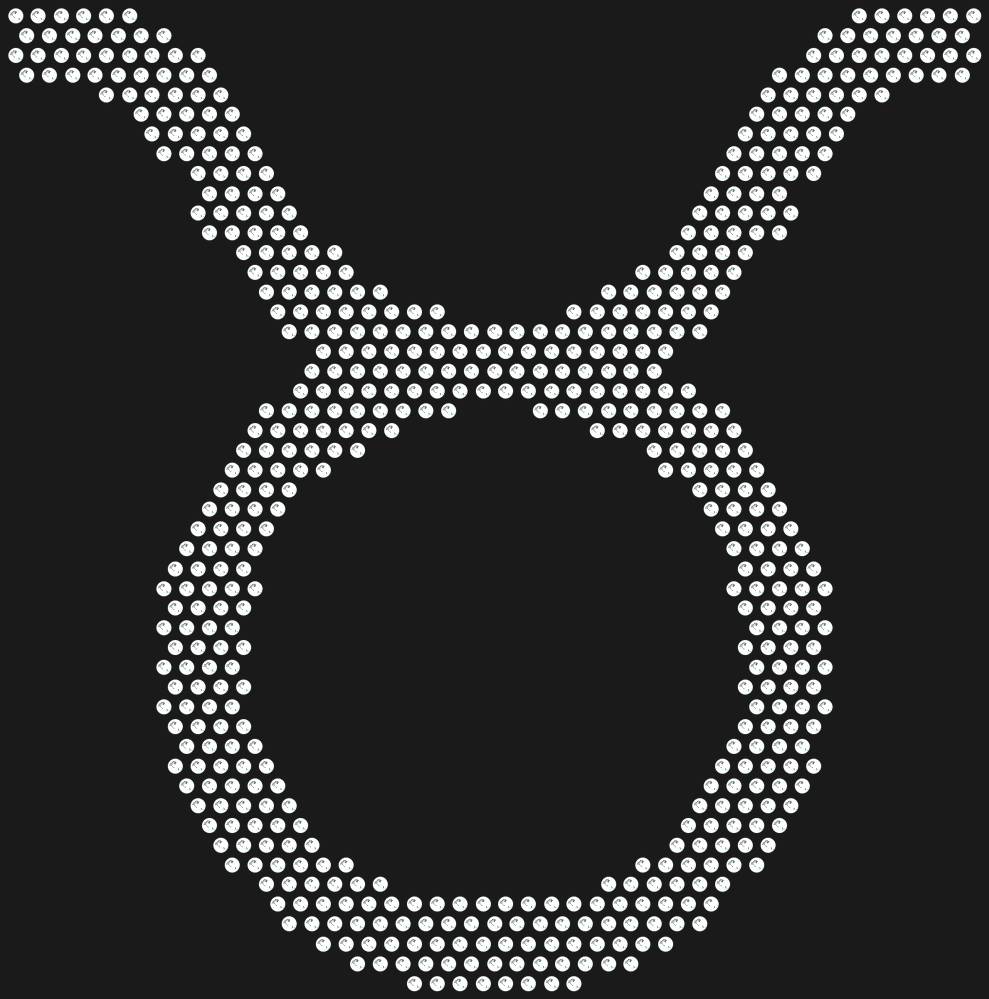 Трафарет Taurus zodiac sign — RHT_ZODIACTAURUS1_SS6_CRYSTAL_CLEAR