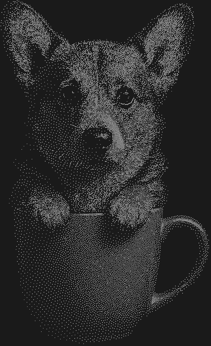 Трафарет Корги с чашкой кофе — COFFEECORGI1