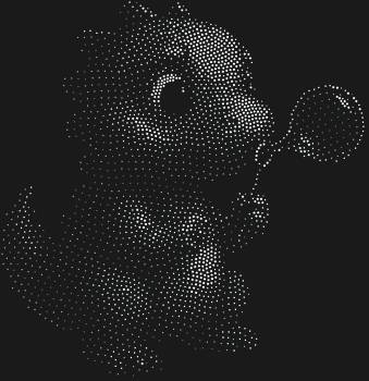 Трафарет из страз «Динозаврик» с 2310 сверкающими камешками – это ода детской мечте: только представьте, как этот крошечный динозавр изо всех сил пытается надуть свой сияющий мыльный пузырь!