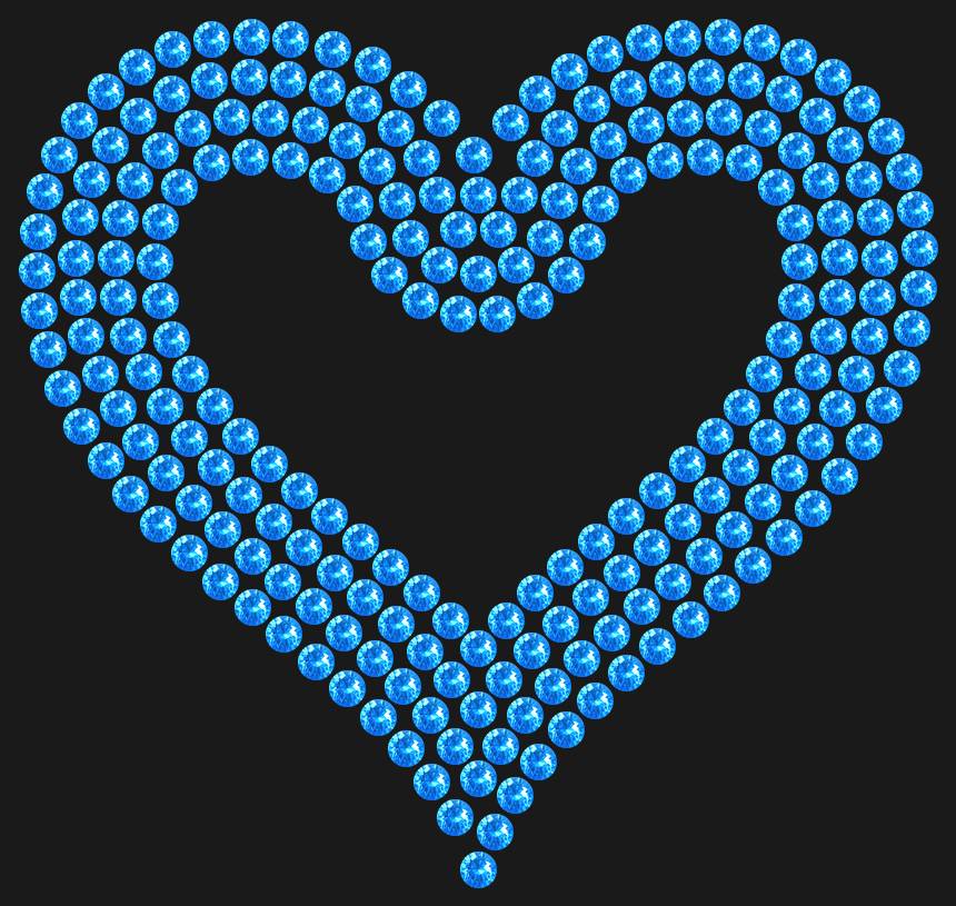 Трафарет Outline heart — RHT_HEART3_SS10_LT_SAPPHIRE