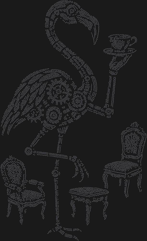 Трафарет Чаепитие механического фламинго — RHT_FLAMINGO2_SS16_JET_BLACK