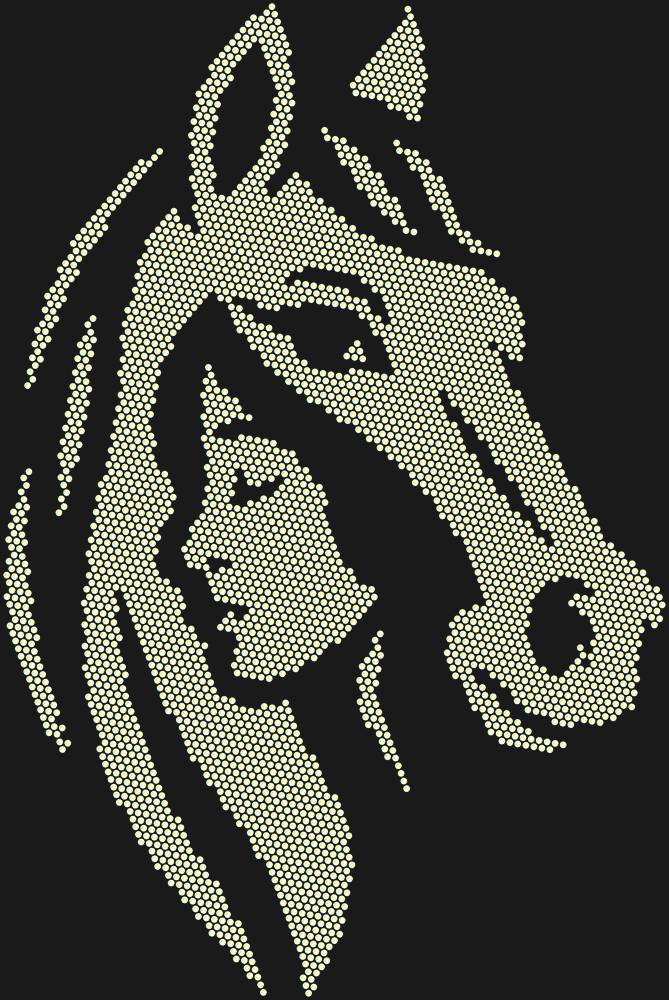 Трафарет Girl and horse — RHT_HORSEGIRL1_SS16_CRYSTAL_AB