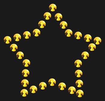 Rhinestone placement pattern "Mini-star Outline", 30 rhinestones - perfect for creating refined, small accents with a touch of celestial light.