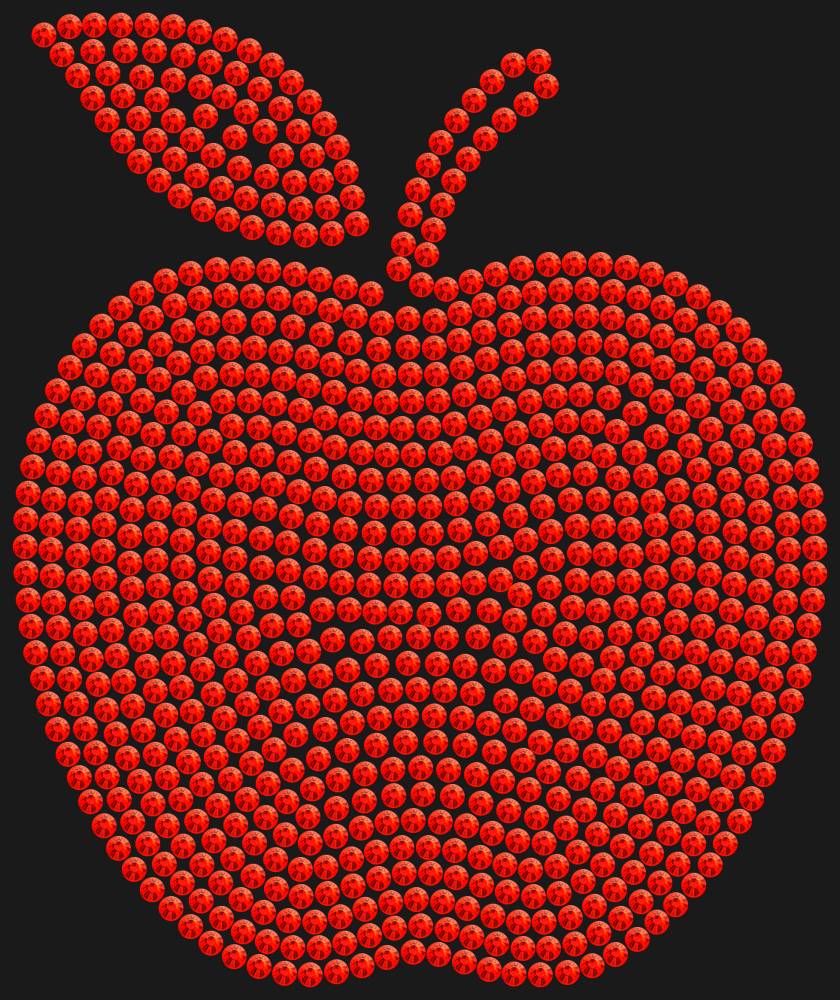 Трафарет Apple with a leaf (solid color) — RHT_APPLE1_SS10_LT_SIAM