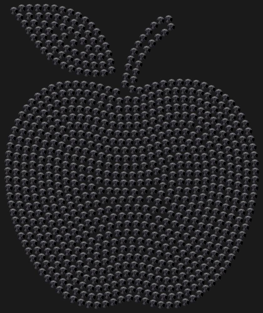 Трафарет Apple with a leaf (solid color) — RHT_APPLE1_SS16_JET_BLACK