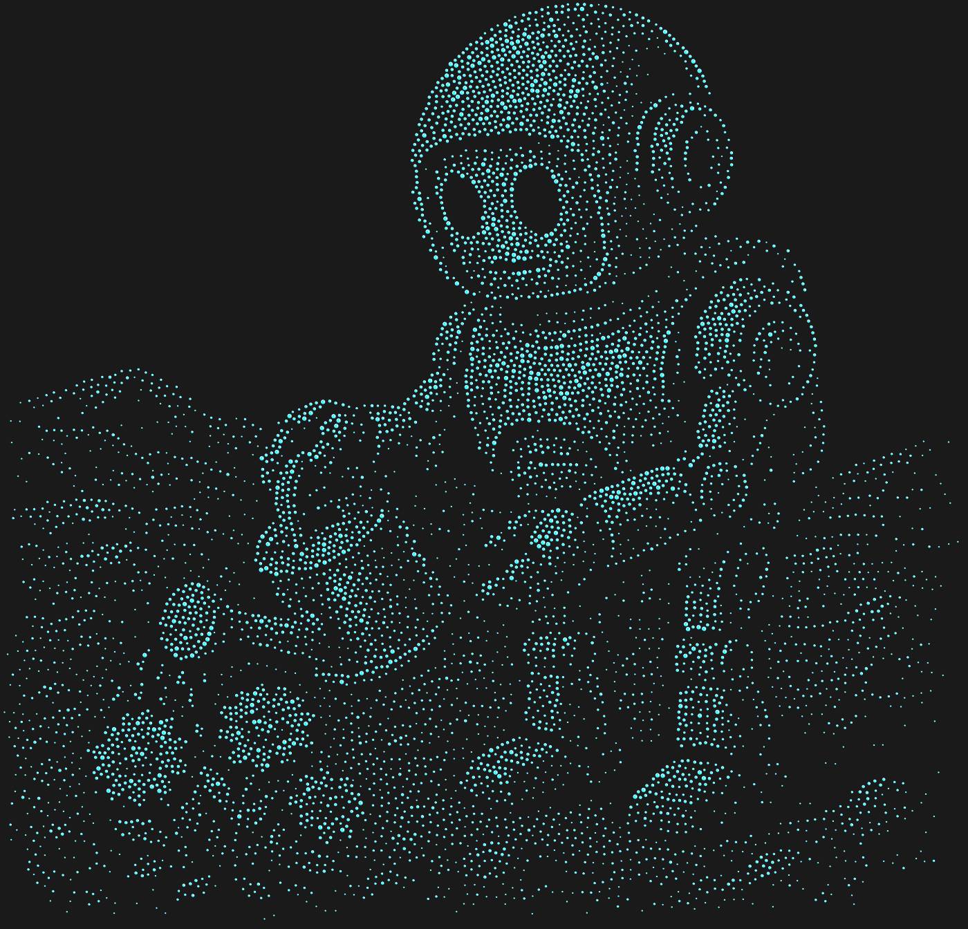 Трафарет Маленький робот поливает цветы — ROBOTMARS1