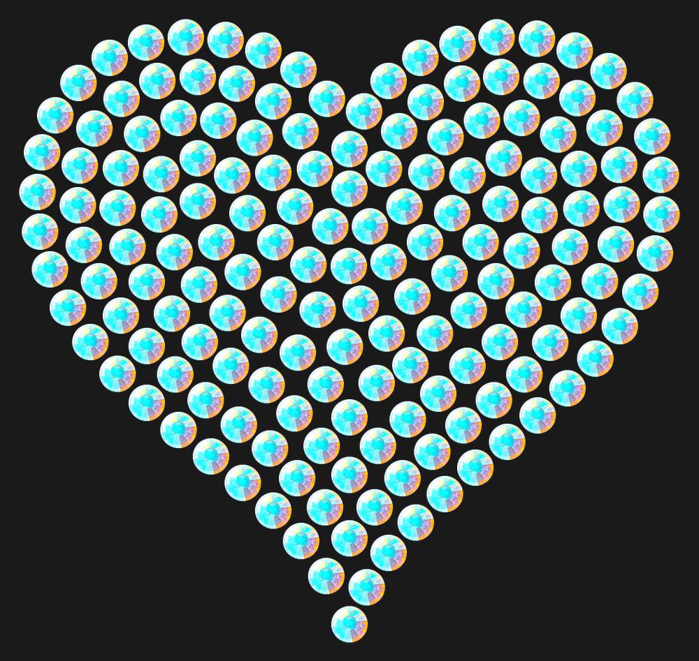 Трафарет Heart average — RHT_HEART2_SS20_CRYSTAL_AB_DMC