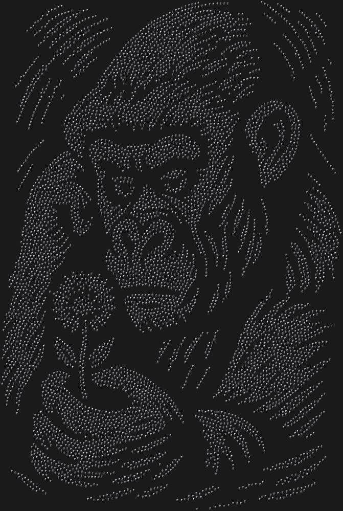 Трафарет Горилла и цветок — RHT_GORILLA1_SS8_JET_BLACK