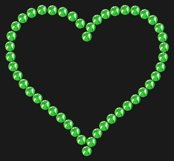 Трафарет Contoured heart — RHT_HEART6_SS10_LT_PERIDOT