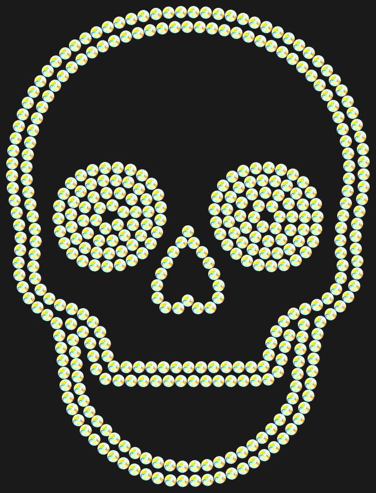 Трафарет Skull — RHT_SCULL2_SS16_CRYSTAL_AB