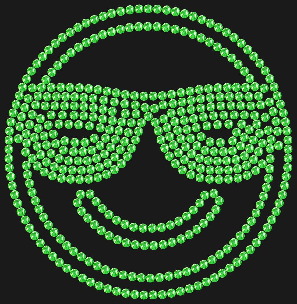 Трафарет Smiling face with sunglasses — RHT_SMILE3_SS16_LT_PERIDOT