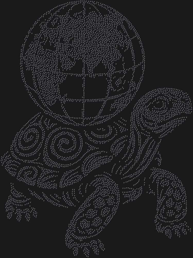 Трафарет Черепаха, держащая земной шар — RHT_TURTLE3_SS10_JET_BLACK