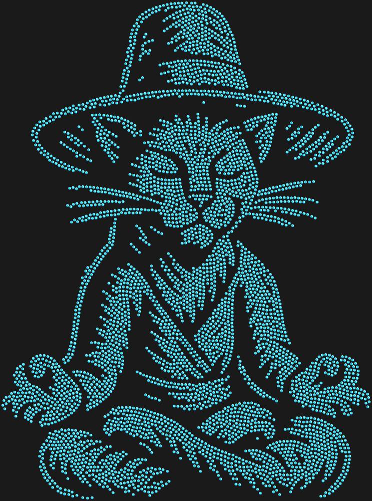 Трафарет Levitating cat in a hat — RHT_CATMEDITATE1_SS10_LT_SAPPHIRE