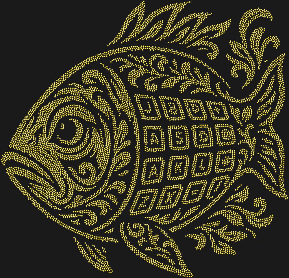 Трафарет Рыба Клава — RHT_FISHKEYB1_SS10_GOLD