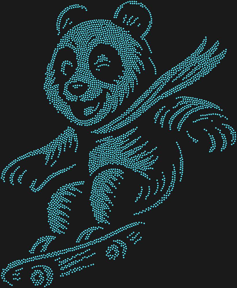 Трафарет Panda on a skateboard — RHT_PANDASKATE1_SS5_LT_SAPPHIRE