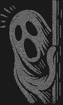 Привидение, выглядывающее из-за угла – 3645 страз, оживит ваш мир озорным блеском, где каждое прикосновение света рисует волшебную улыбку.